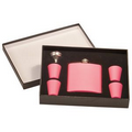 Matte Pink Flask Set w/Presentation Box
